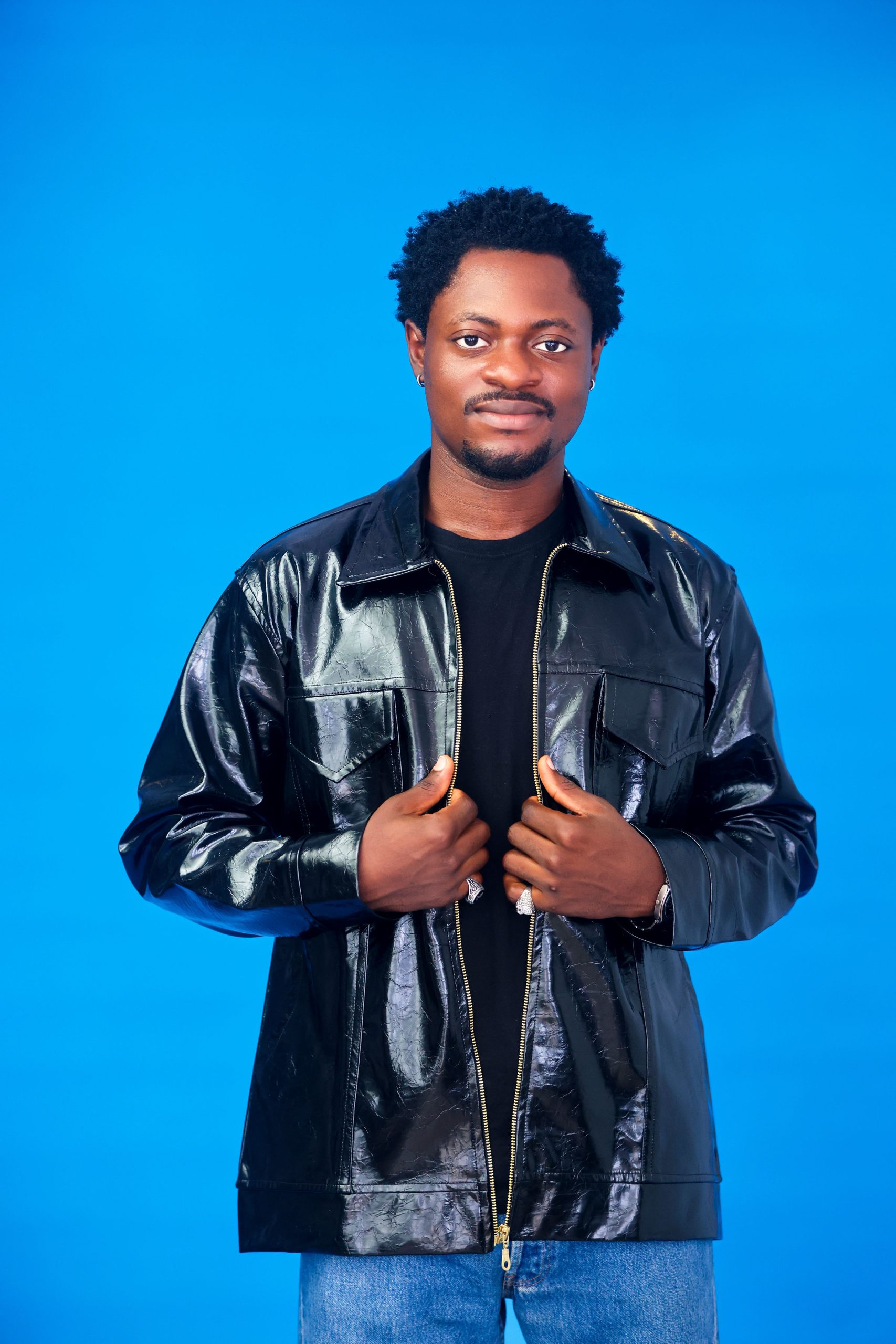 Ẹ̀MÍ Leather Utility Zip Jacket Black - Image 3