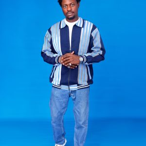 ARIKÉ Aso Oke Heritage Zip Jacket Blue Unisex - Image 5