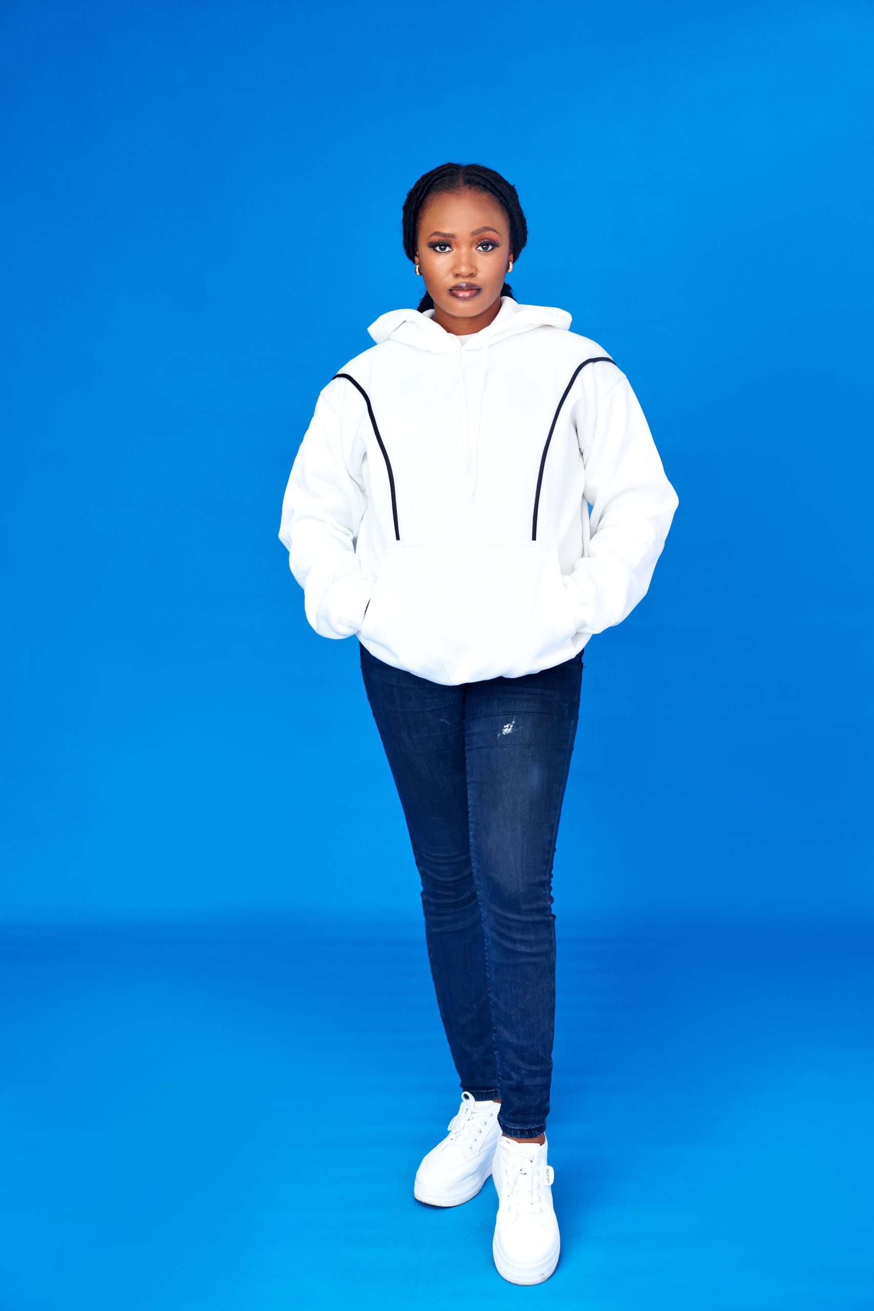 Essential Structured Hoodie – White Unisex