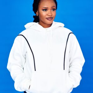 Essential Structured Hoodie – White Unisex - Image 1