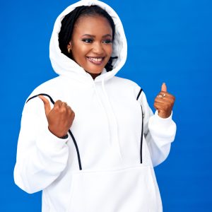 Essential Structured Hoodie – White Unisex - Image 4