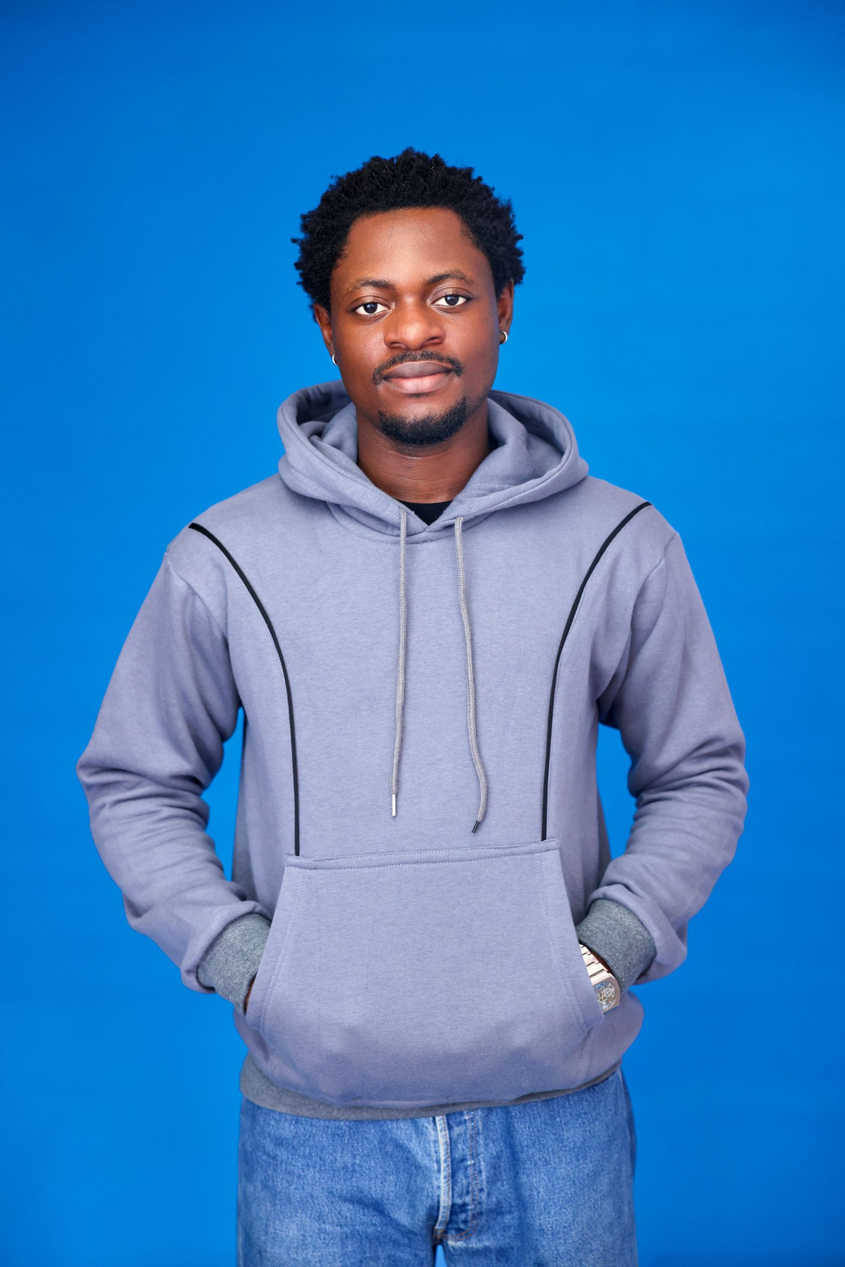 Essential Structured Hoodie – Grey Unisex - Image 2