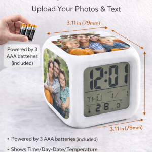 Personalised Photo Digital Alarm Clock – Custom LED Clock