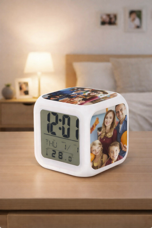 Personalised Photo Digital Alarm Clock – Custom LED Clock