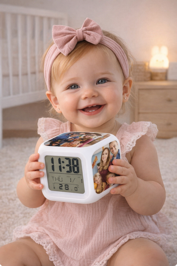 Personalised Photo Digital Alarm Clock – Custom LED Clock