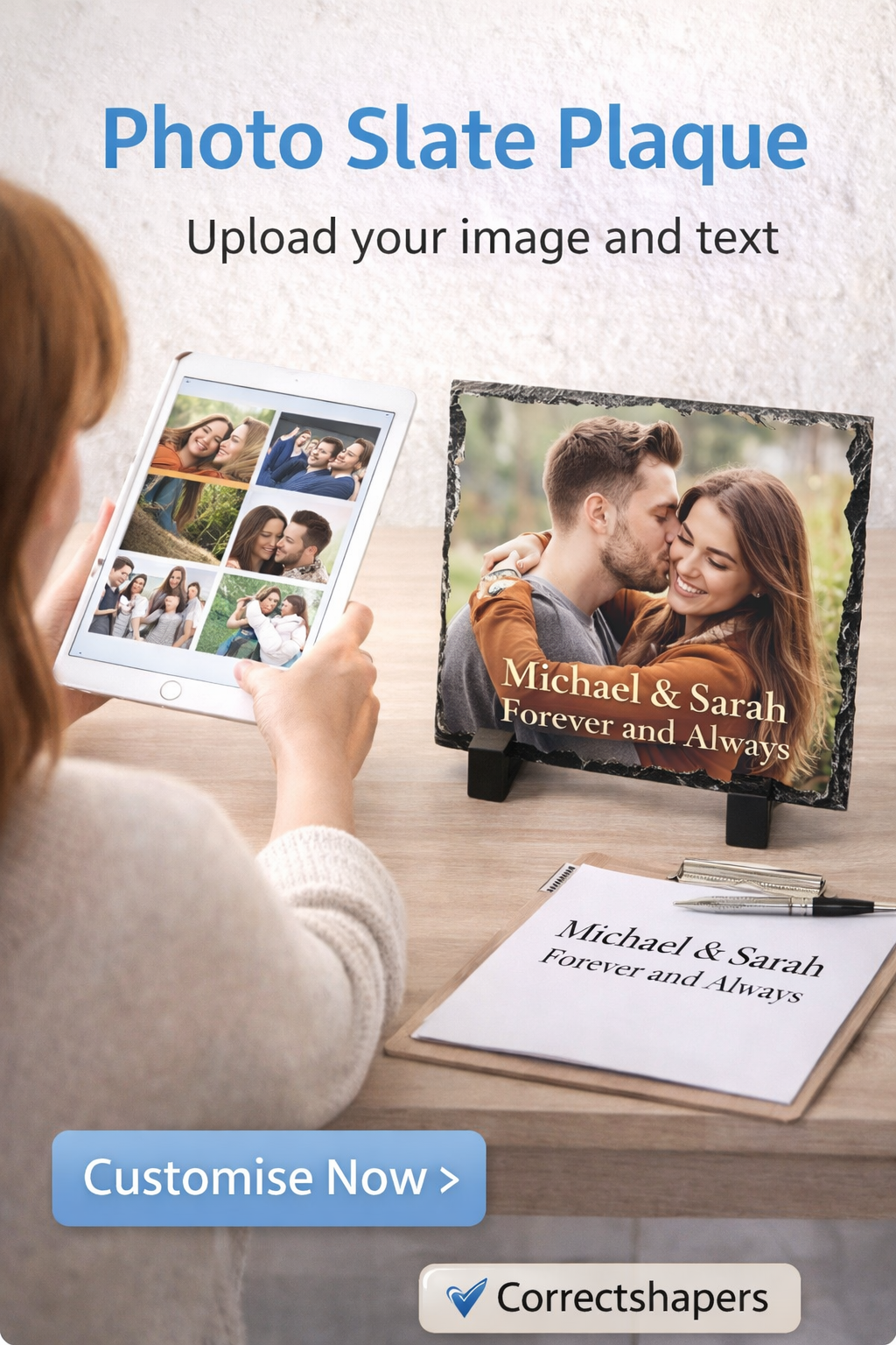 Personalised Photo Slate Plaque 6x4 Inch - Image 1