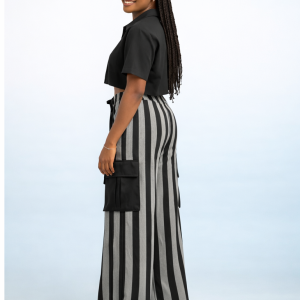 Okin Classic Aso Oke Stripe Pant Set – Handwoven Co-Ord Outfit - Image 2