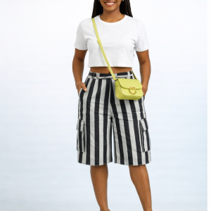 Okin Classic Aso Oke Cargo Shorts – Handwoven Okin Collection - Image 1