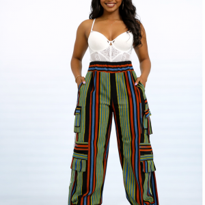 Okin Luxe Aso Oke Cargo Trousers – Okin Collection - Image 1