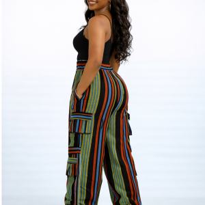 Okin Luxe Aso Oke Cargo Trousers – Okin Collection - Image 2