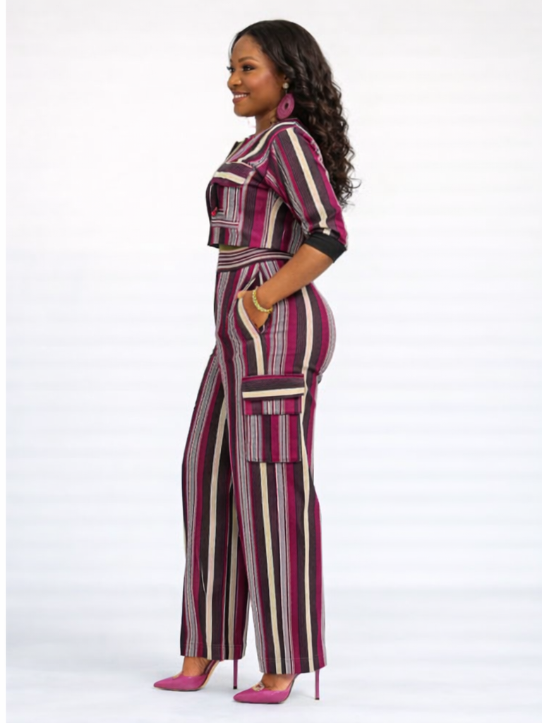 Okin Royale Aso Oke Jacket & Pant Set – Handwoven Luxury Two-Piece Co-Ord - Image 2