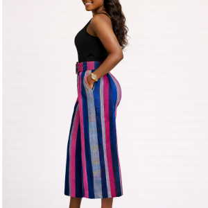 Culotte Trousers Wide-Leg Belted Pant– Okin Collection - Image 2