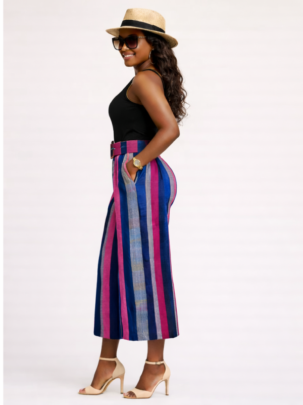 Culotte Trousers Wide-Leg Belted Pant– Okin Collection