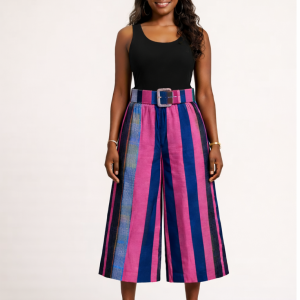 Culotte Trousers Wide-Leg Belted Pant– Okin Collection